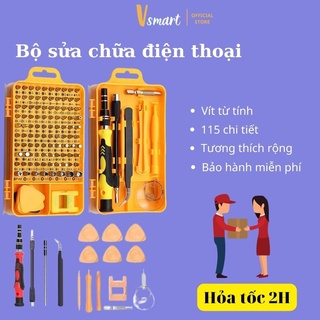 Bộ tua vít sửa chữa điện thoại đa năng có từ tính 115 chi tiết sửa laptop, máy tính, đồng hồ