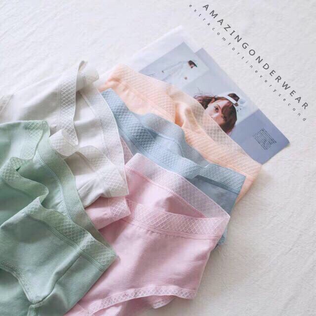 Quần Lót Cotton Cạp Lưới Cao Cấp QR02, Quần Chíp Tăm Tre Viền Lưới Mẫu Mới Sexy