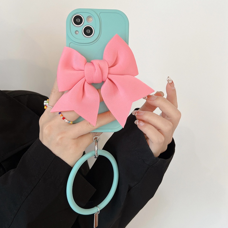 Ốp Điện Thoại Silicon Hình Nơ Mắt To Có Vòng Đeo Tay Cho Xiaomi Redmi Note 11T 11E 10 Pro + Note 8 7 Pro Mi 9 Mix 4