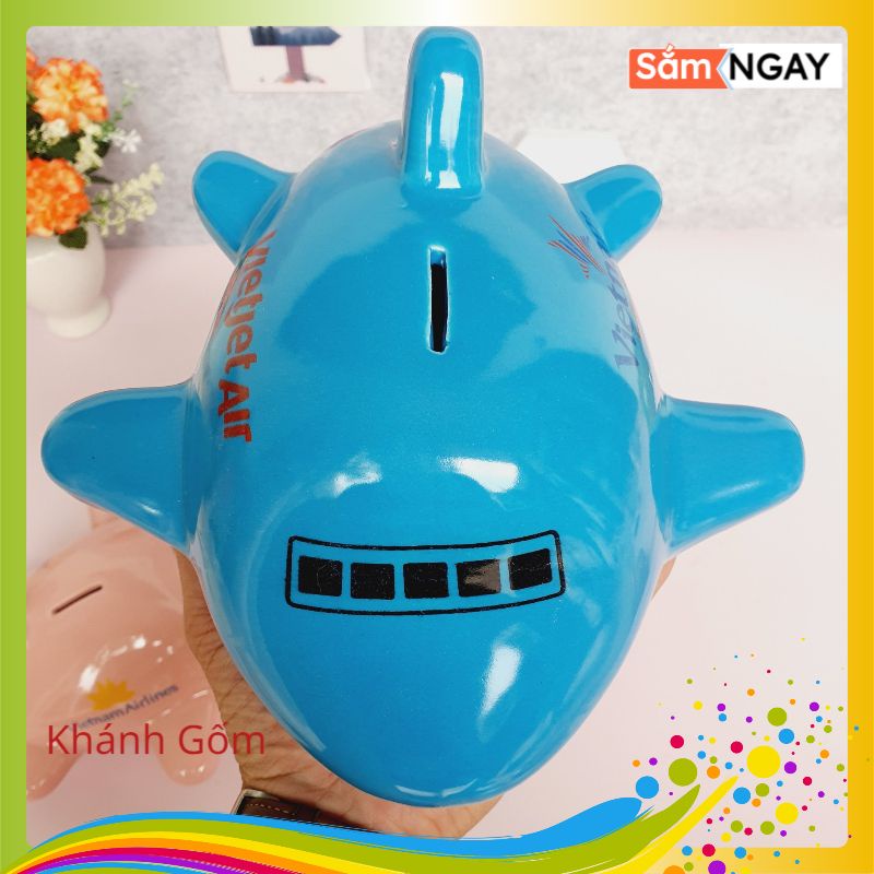 Heo đất tiết kiệm Máy bay tiết kiệm- lợn đất mini trang trí đẹp, chất liệu sứ BÁT TRÀNG cao cấp - hũ tiết kiệm