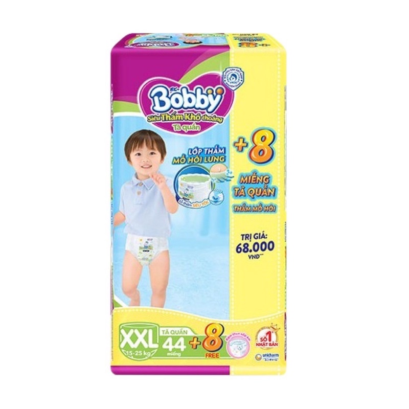 tả quần bobby XXl 44miếng tặng 8miếng