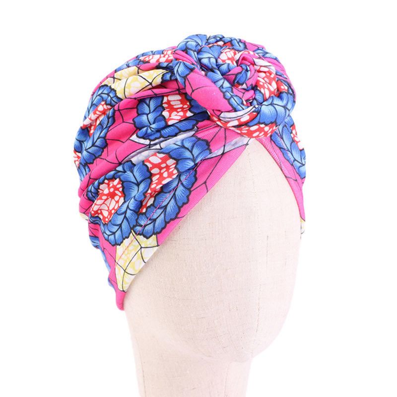 Mũ Turban Thắt Nút Họa Tiết Hoa Phong Cách Dân Tộc Hồi Giáo Cho Bé