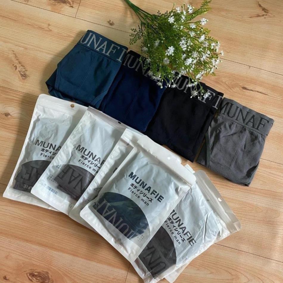 Combo 5 Quần Sịp Nam Quần Lót Nam Boxer Munafie Dệt Kim Co Giãn 4 Chiều + Túi Zip Sang Trọng