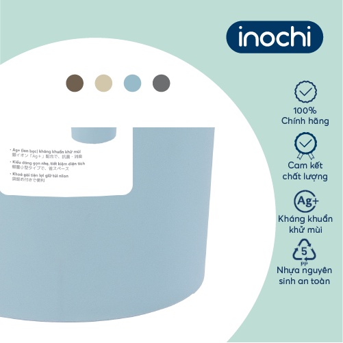 Sọt rác Inochi - Hiro 5L màu Xanh/Ghi/Nâu