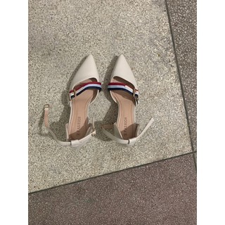 Giày cao gót kẻ quai mũi nhọn tiểu thư