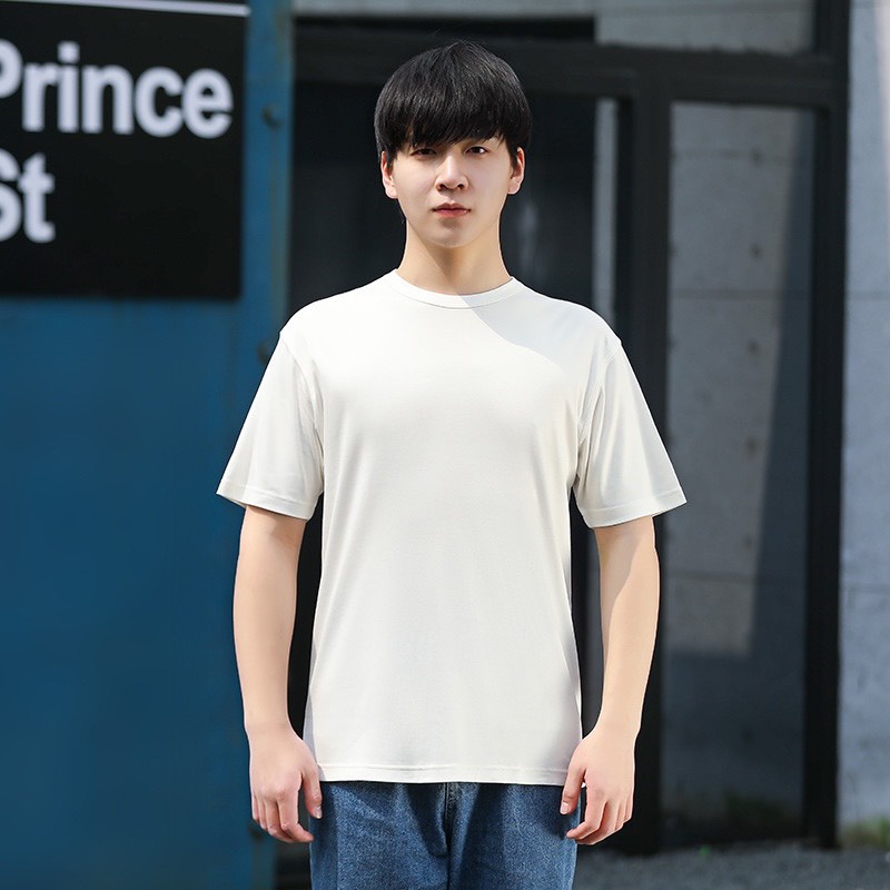 Áo Phông Nam - Áo Thun Nam Cổ Tròn Vải Cotton Dày Dặn Co Giãn Tay Ngắn Xịn Xò