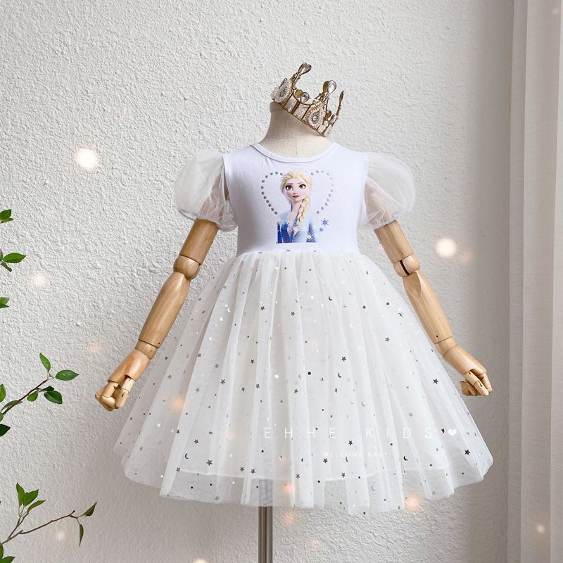Váy công chúa Elsa cho bé gái chất vải ren mềm thoáng mát hàng Quảng Châu cao cấp cho bé từ 5-11 tuổi Cam baby store