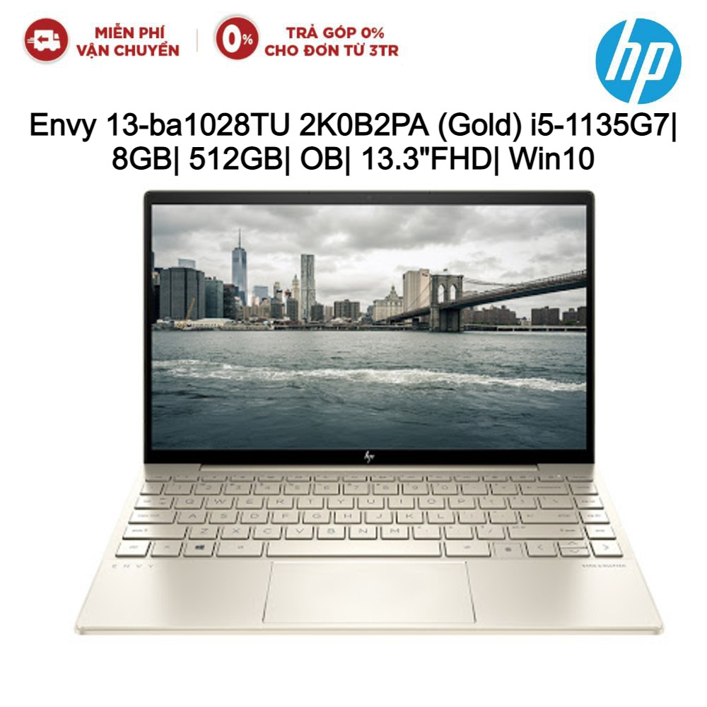 Laptop HP Envy 13-ba1028TU 2K0B2PA (Gold) i5-1135G7| 8GB| 512GB| OB| 13.3"FHD| Win10