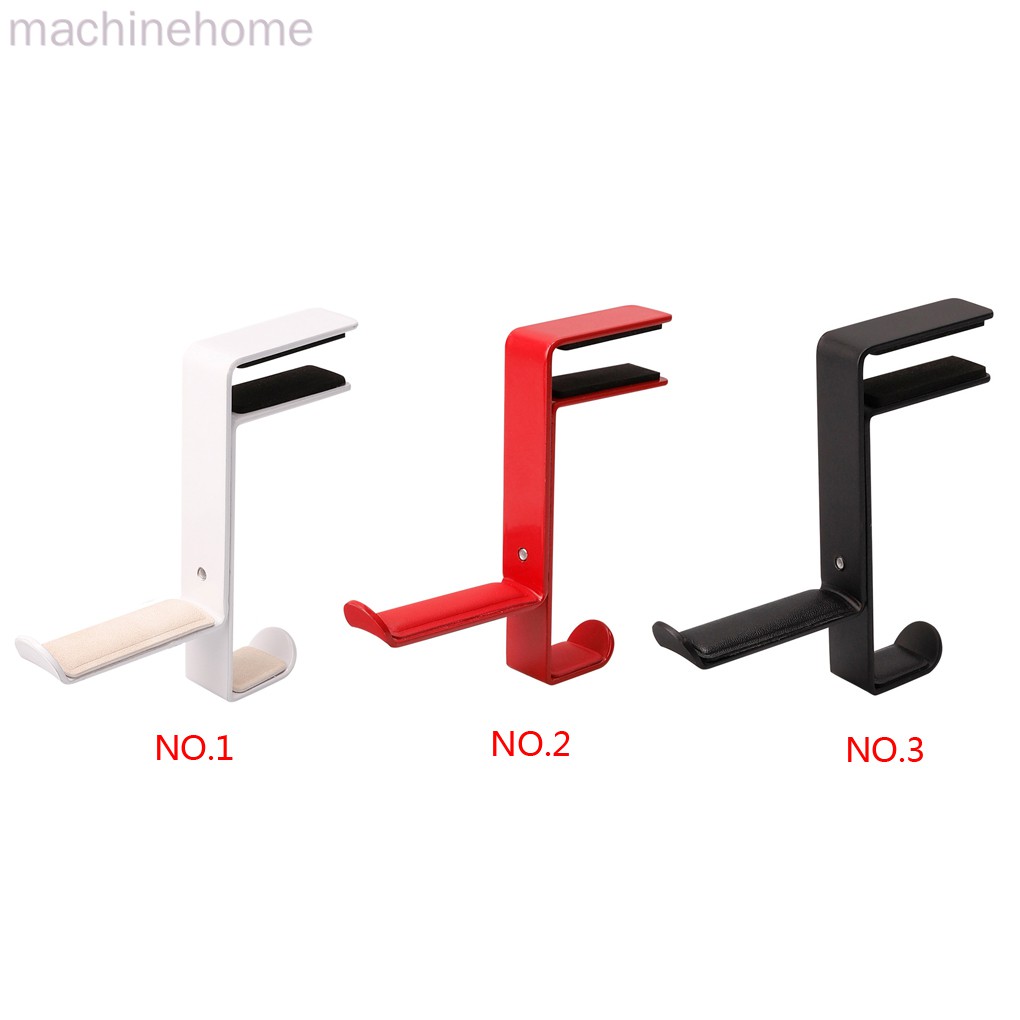 Headset Hanger Earphone Headphone Stand Earphone Metal Hook Holder Table Clamp Desk Clip PU Leather Pad machinehome | BigBuy360 - bigbuy360.vn