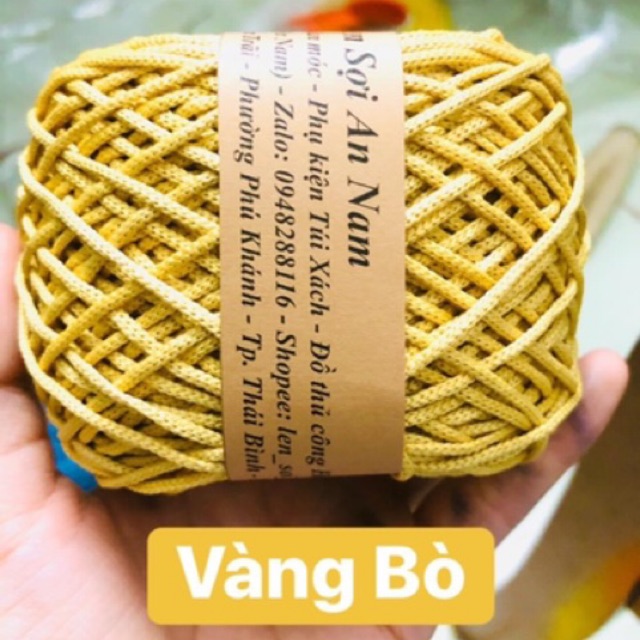 Sợi Dệt Trơn 2mm không lõi - Sợi móc túi ví, mũ, giày - phụ kiện thủ công handmade