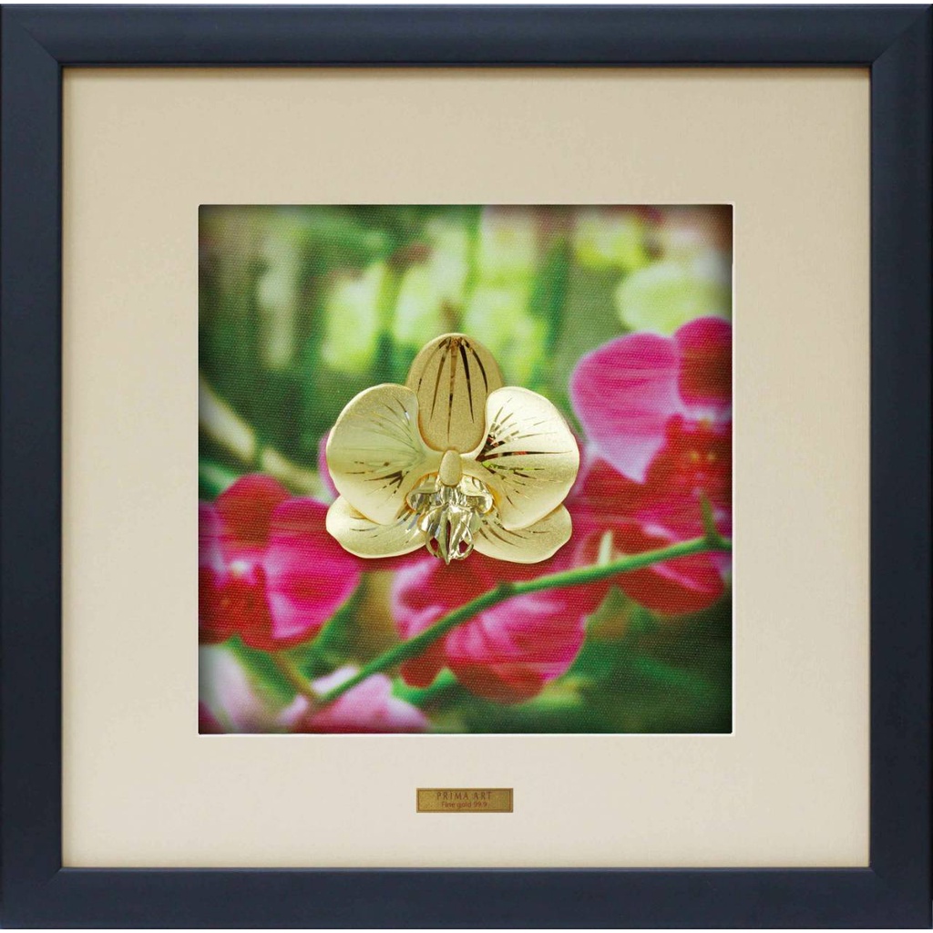 Tranh Vàng 24K PRIMA ART - Hoa Lan Tài Lộc - Size 35 x 35 cm - CGS-0692-01