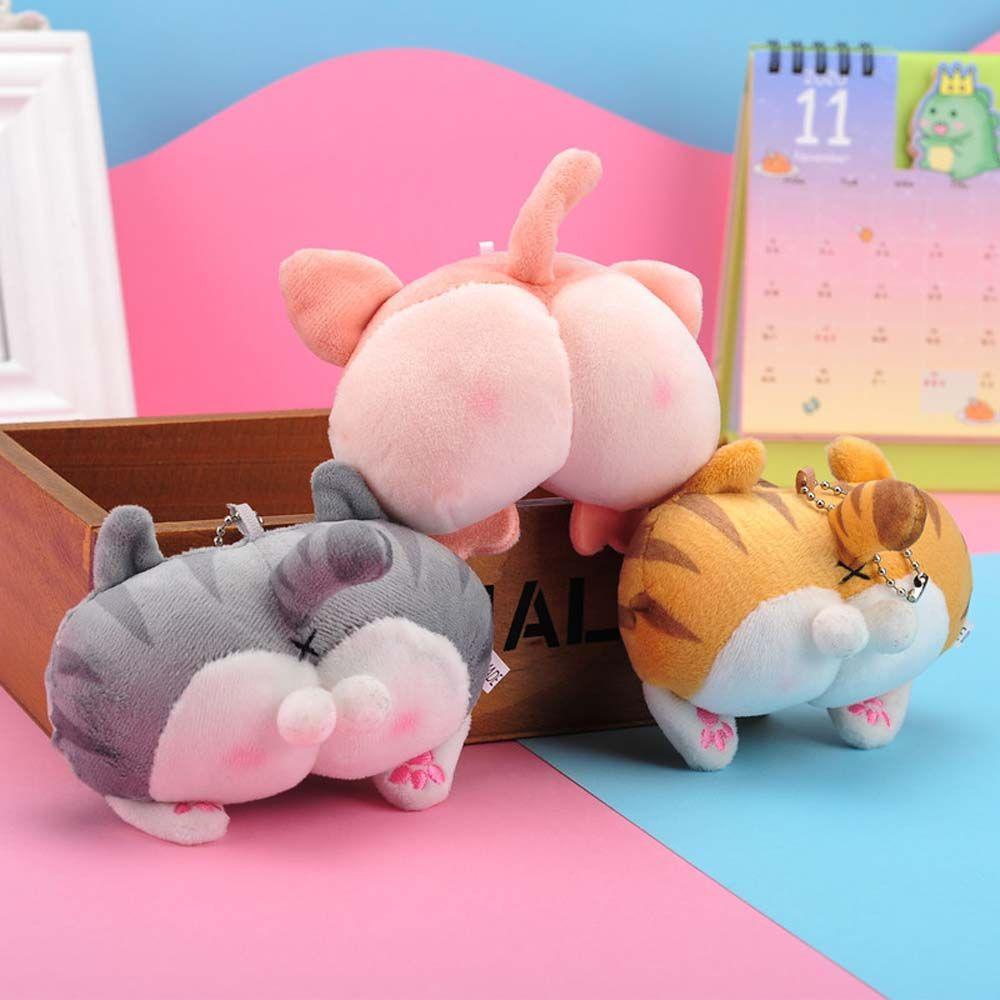 Móc Khóa Hình Heo / Khỉ / Corgi Hoạt Hình Nhồi Bông Dễ Thương