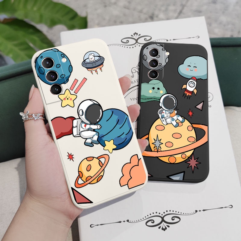 Ốp Điện Thoại Cảm Giác Thoải Mái In Hình Phi Hành Gia Cho Samsung Galaxy S21 S20 FE Ultra Plus