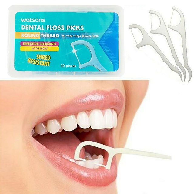 Set 50 cái Tăm Chỉ Nha Khoa Watsons màu  hàng nội địa Thái Lan