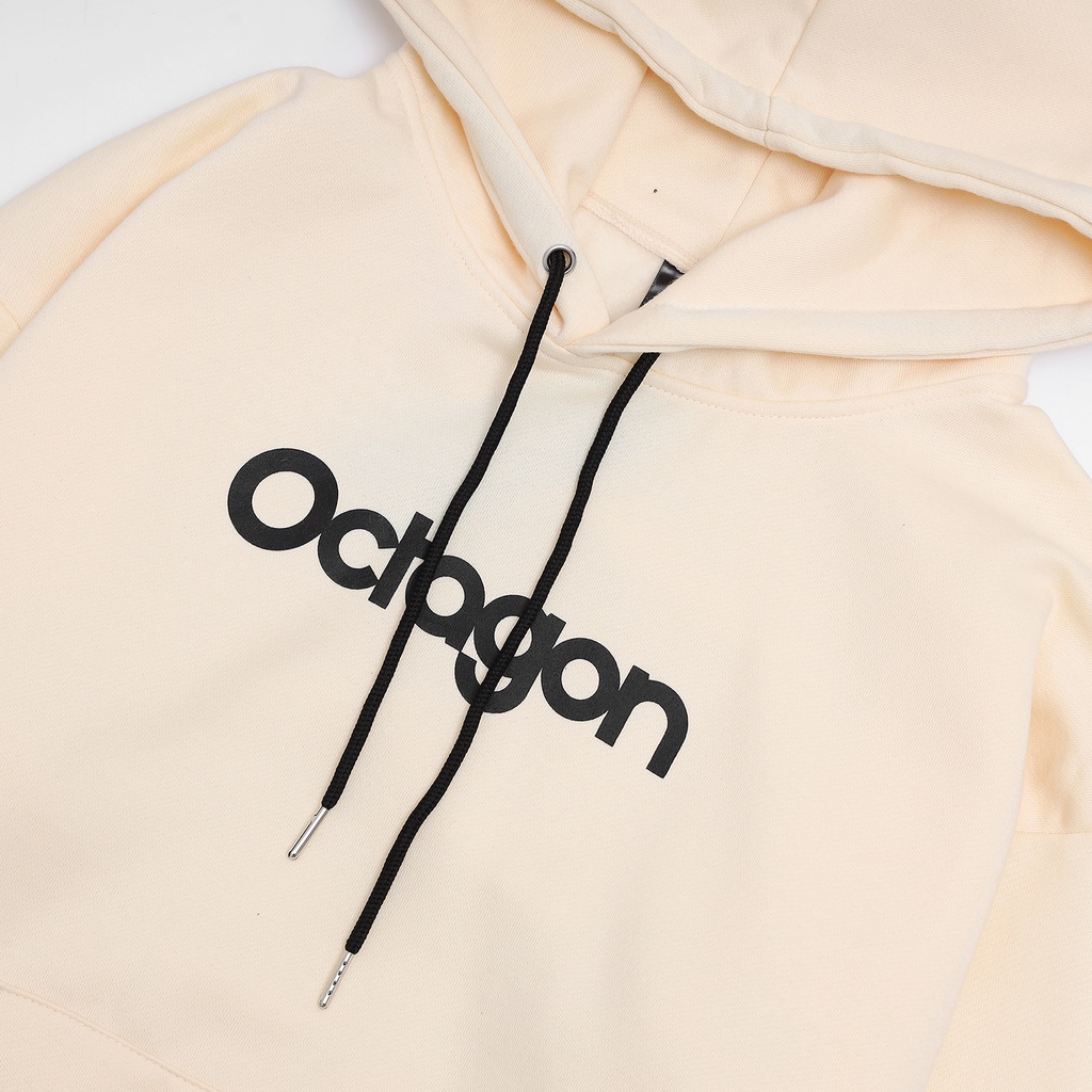 ÁO HOODIE ESSENTIAL KEM - By Octagon - Vải nỉ bông dày dặn form rộng nam nữ unisex in hình Local Brand | BigBuy360 - bigbuy360.vn