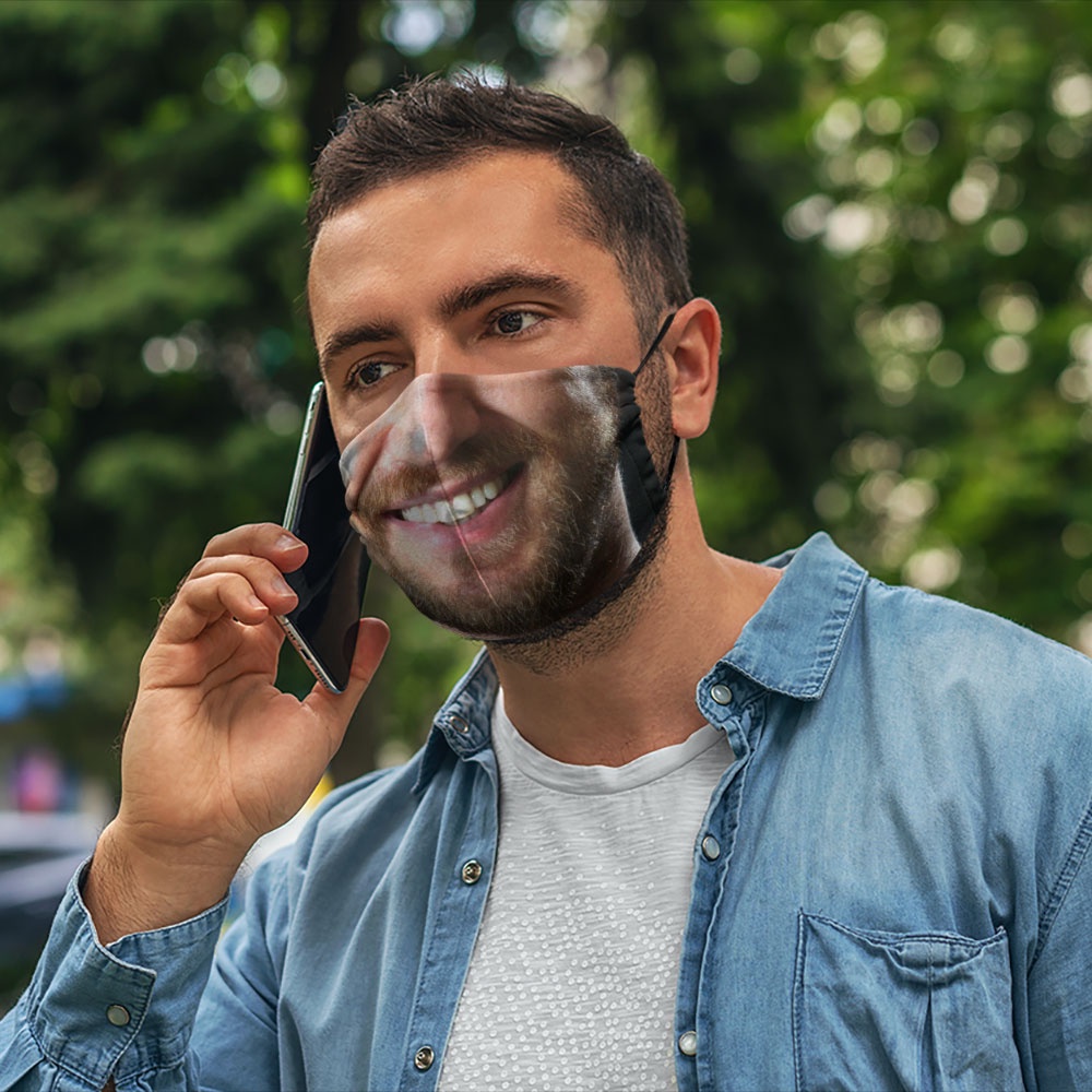 Khẩu trang mặt cười 3d mặt cười vui nhộn hài hước mặt người đàn ông 44 CARTWELL có thể giặt và tái sử dụng kháng khuẩn p