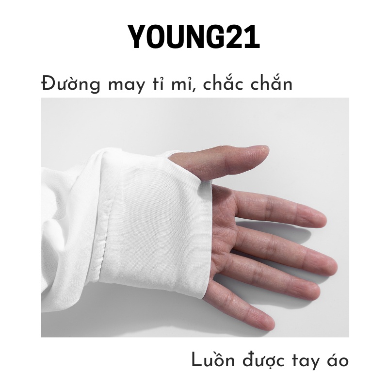 Áo thun nam cổ tròn YOUNG21 Basic Longtee 2024 vạt bầu, vải cotton, co giãn, form rộng T01