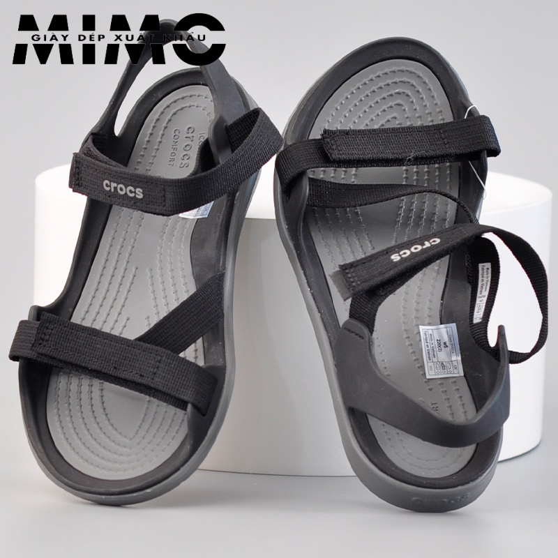 Sandal quai ngang, dép sandal Webbing màu đen thời trang cao cấp êm nhẹ, bền đẹp cho nữ
