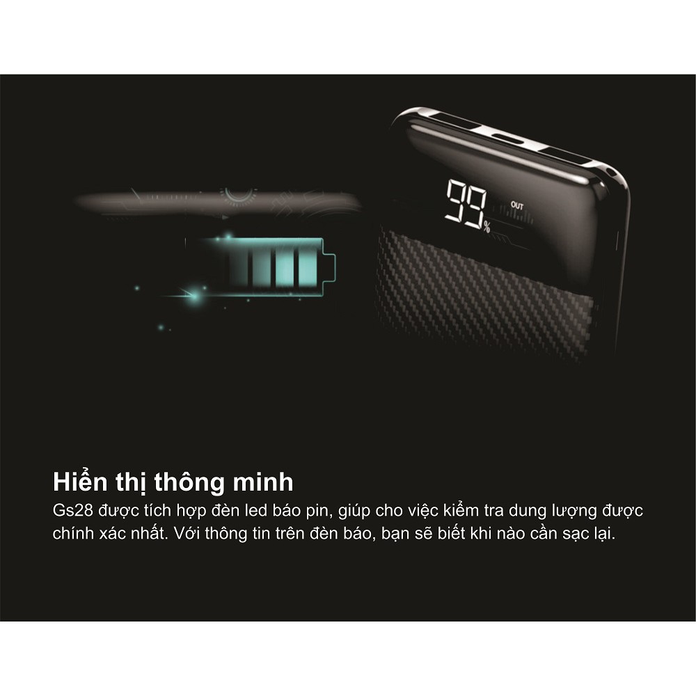 [Mã ELBAU150 giảm 8% đơn 500K] Pin sạc dự phòng Silicon Power - GS28 20.000mAh - Hàng chính hãng