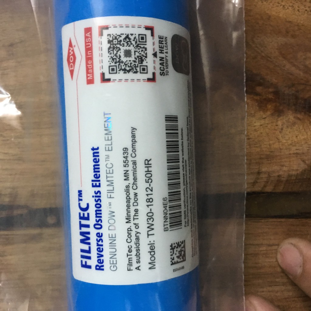 Màng RO DOW 50G FILMTEC Hòa Kỳ - DuPont FilmTec USA Nhập Khẩu Từ Mỹ Chính Hãng. Lõi lọc nước số 4