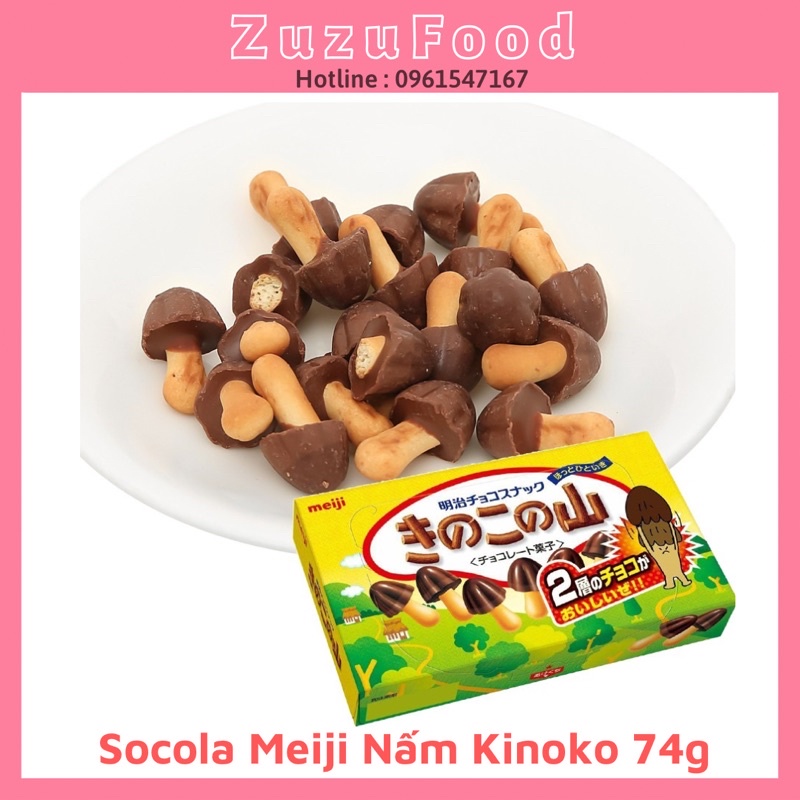 [FREE SHIP] Kẹo Socola Meiji Hình Nấm 74gam Chocolate