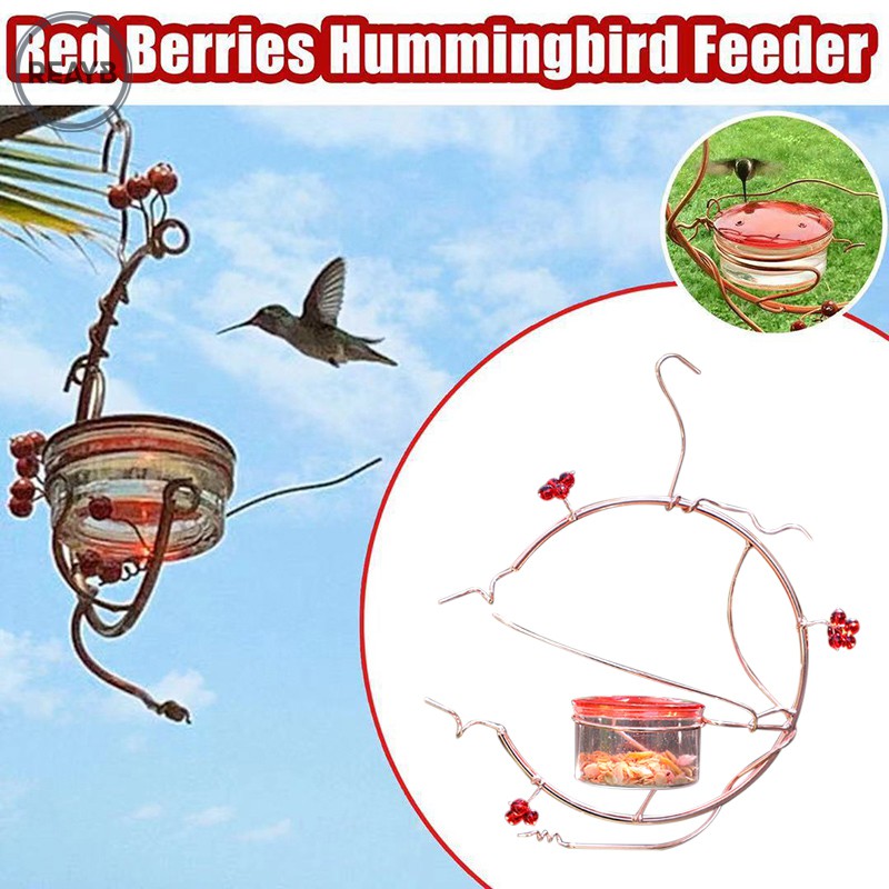  Red Berries Hummingbird Feeder With Flame Coppervines Red Mini-Blossom Dream House Birds House for Little Birds