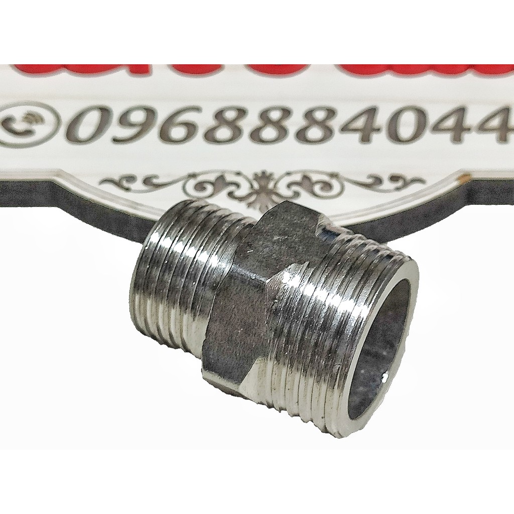 Phụ kiện ống nước inox ren 21 măng xông/ren trong/ren ngoài