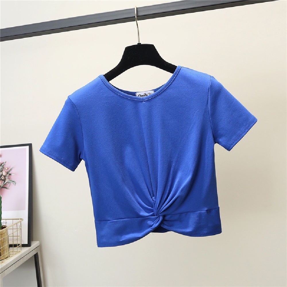 Áo Croptop Xoắn Eo Bụng Chất Thun Siêu Xinh (Đồ Tập Gym-Yoga Nữ)