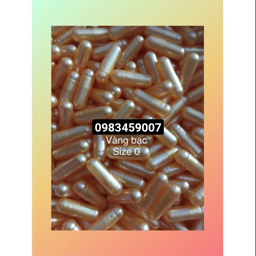 viên dược gelatin 10.000 viên nhộng vàng bạc vào bột thuốc giảm cân, vỏ ấu trùng vàng bạc size 0