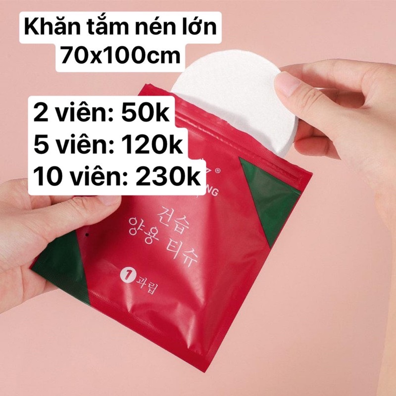 Khăn tắm nén lớn 70x100cm tiện lợi
