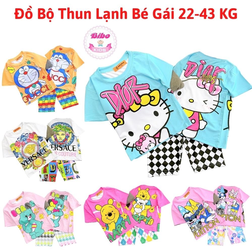 [22-43 KÝ] BỘ THUN LẠNH IN 3D SIZE ĐẠI, Đồ bộ bé gái