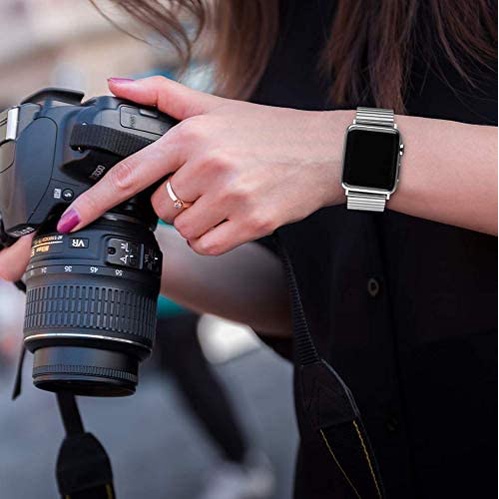 Dây Đeo Thay Thế Chất Liệu Thép Không Gỉ Cho Apple Watch 42mm / 44mm / 38mm / 40mm / 2 / 1 / Se Series 6 / 5 / 4 / 3 / 2 / Se