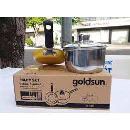 Bộ quánh, chảo Baby Set Goldsun GE16-2303SG -BH Chính hãng