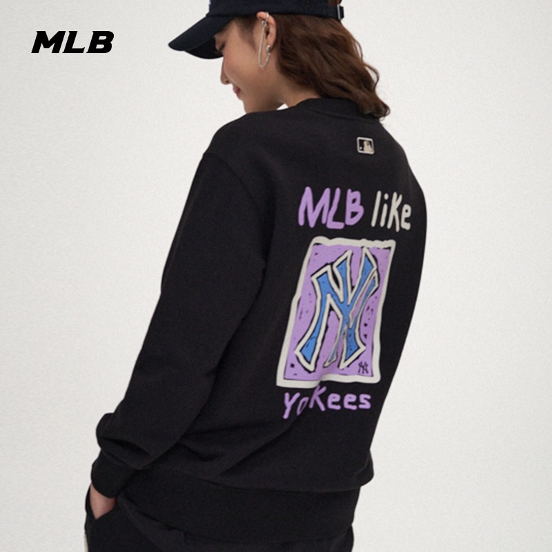 Áo sweater MLB cổ tròn dáng rộng giữ ấm thời trang thu đông hàng nội địa Trung mới cho nữ MT0