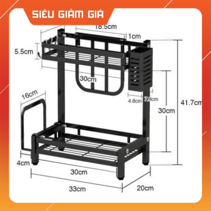 KỆ GIA VỊ 2 TẦNG SẮT PHỦ SƠN TÍNH ĐIỆN SIÊU BỀN