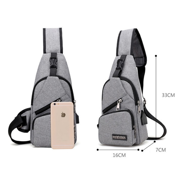 Túi đeo chéo unisex cao cấp thời trang hàn quốc có cổng sạc USB 5* | BigBuy360 - bigbuy360.vn