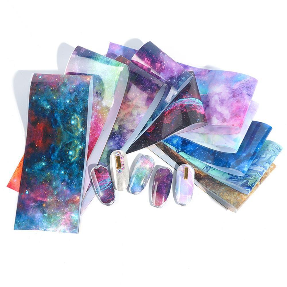 Set 10 Miếng Dán Trang Trí Móng Tay Màu Sắc Kẹo Ngọt Xinh Xắn