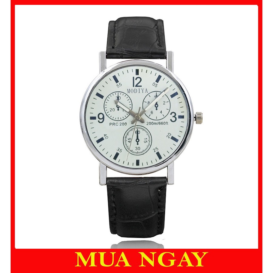 Đồng hồ nam dây da đeo tay cao cấp Modiya DH97