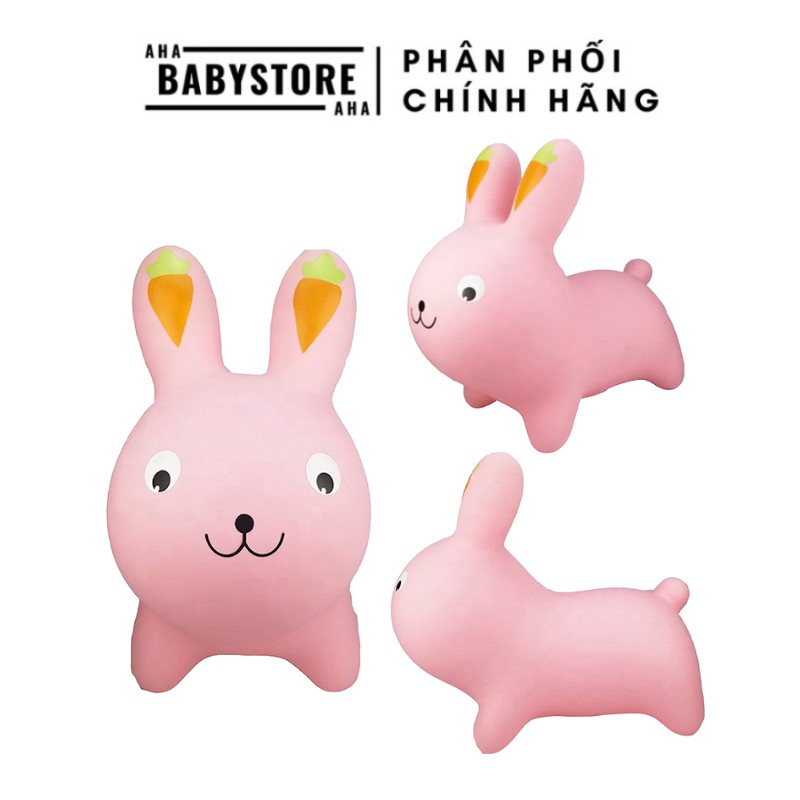 Đồ chơi thú nhún hình thỏ hồng Toys House cho bé kèm bơm