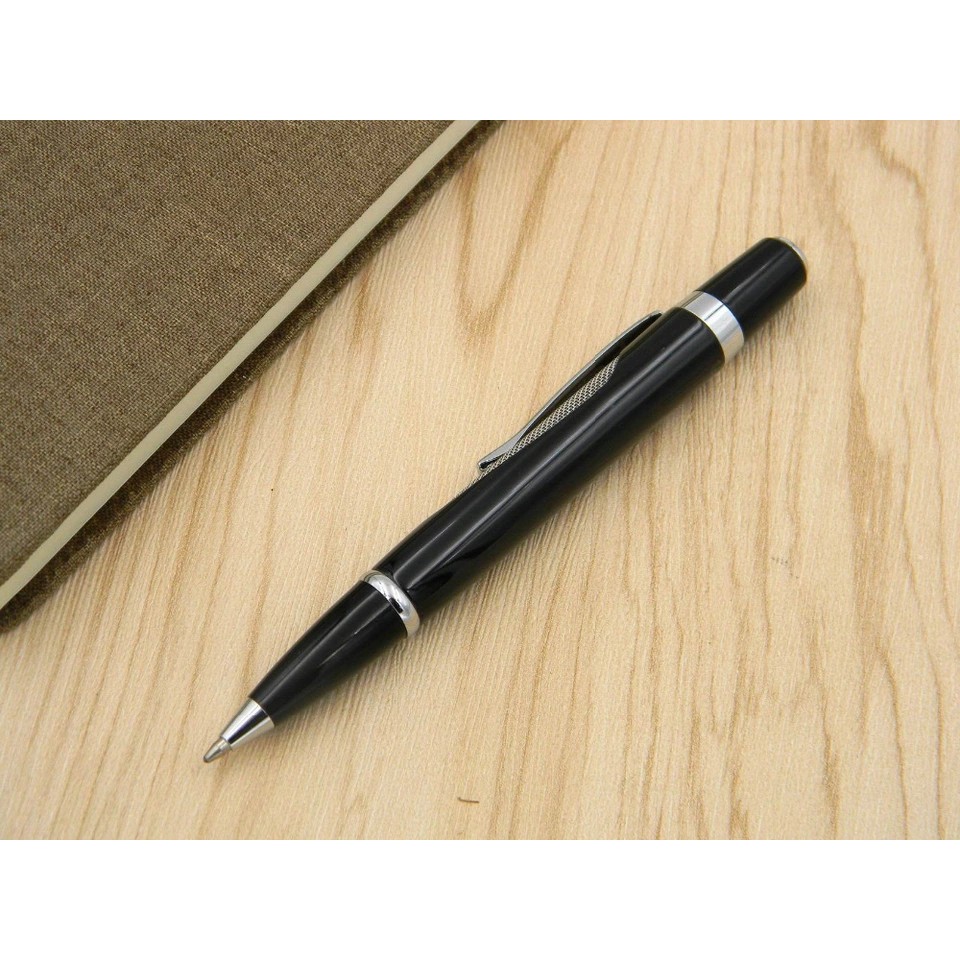 [Tặng 1 ngòi]Bút ký viết bi vỏ kim loại sơn màu đen bóng phối hợp lưới sắt vặn xoáy ra ngòi BP-67