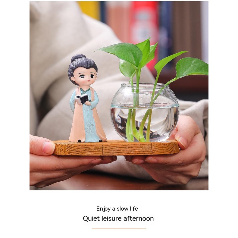 Búp Bê Thủy Canh Để Bàn Trang Trí Phong Cách Trung Hoa Dễ Thương