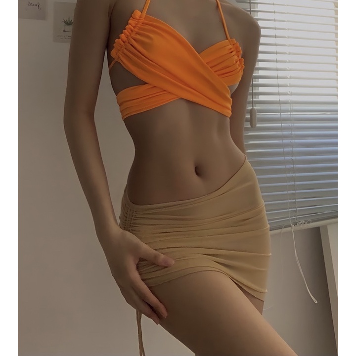 Chân váy rút (màu nude)