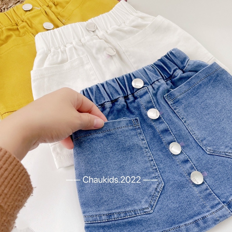 CHÂN VÁY đính cúc cho bé mã 45055