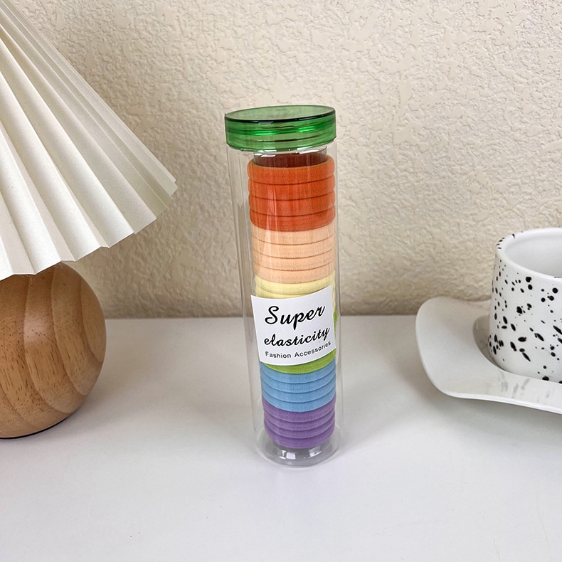 Set 24 Dây Buộc Tóc Cao Su Co Giãn Nhiều Màu Đơn Giản