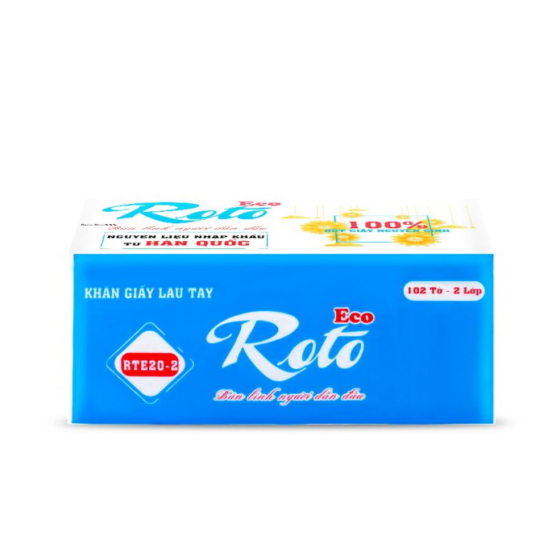 [ Quà tặng ] Khăn giấy rút lau tay đa năng 2 lớp 102 tờ ROTO ECO| Thế Giới Giấy | 100% bột giấy nguyên sinh | RTE20-2.