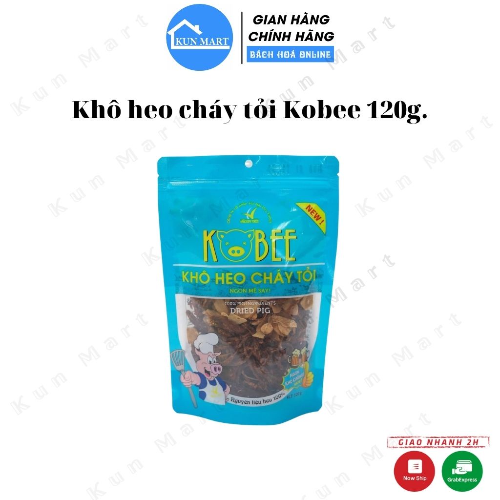 Khô heo  Khô heo cháy tỏi Kobee thơm ngon hấp dẫn 120g.