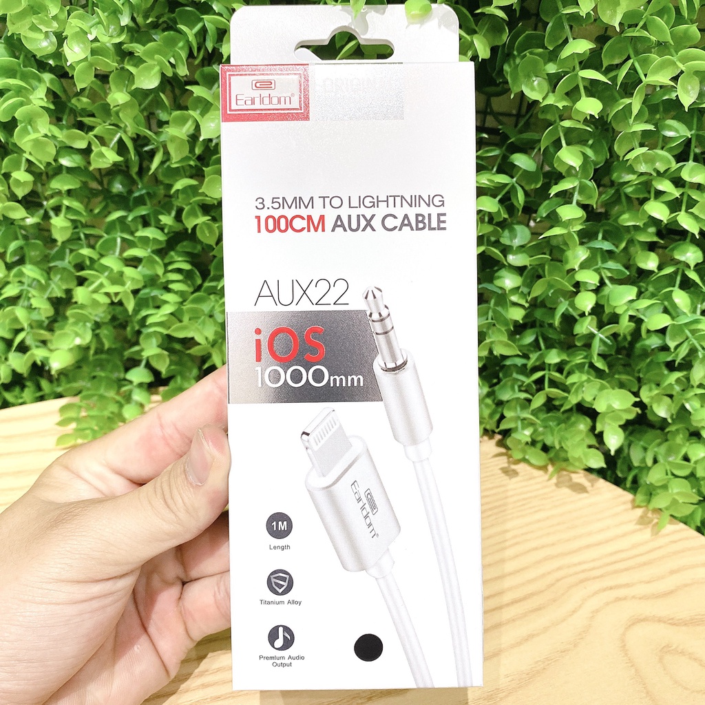 Dây Cáp Chuyển Đổi Lightning Sang 3.5mm Earldom AUX22  - Hàng Chính Hãng