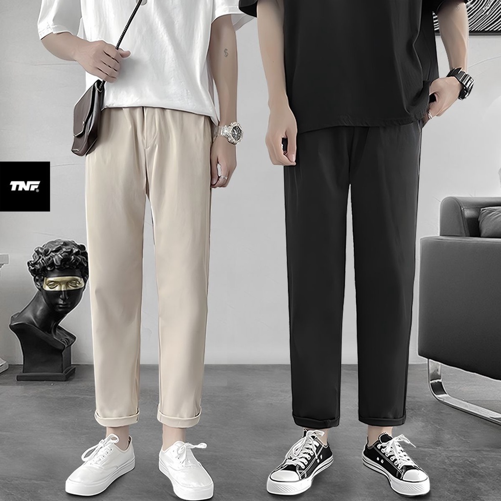 Quần kaki nam baggy ống suông TINOFUN nữ unisex basic cạp chun ống rộng TT66 phong cách Hàn Quốc 2 màu