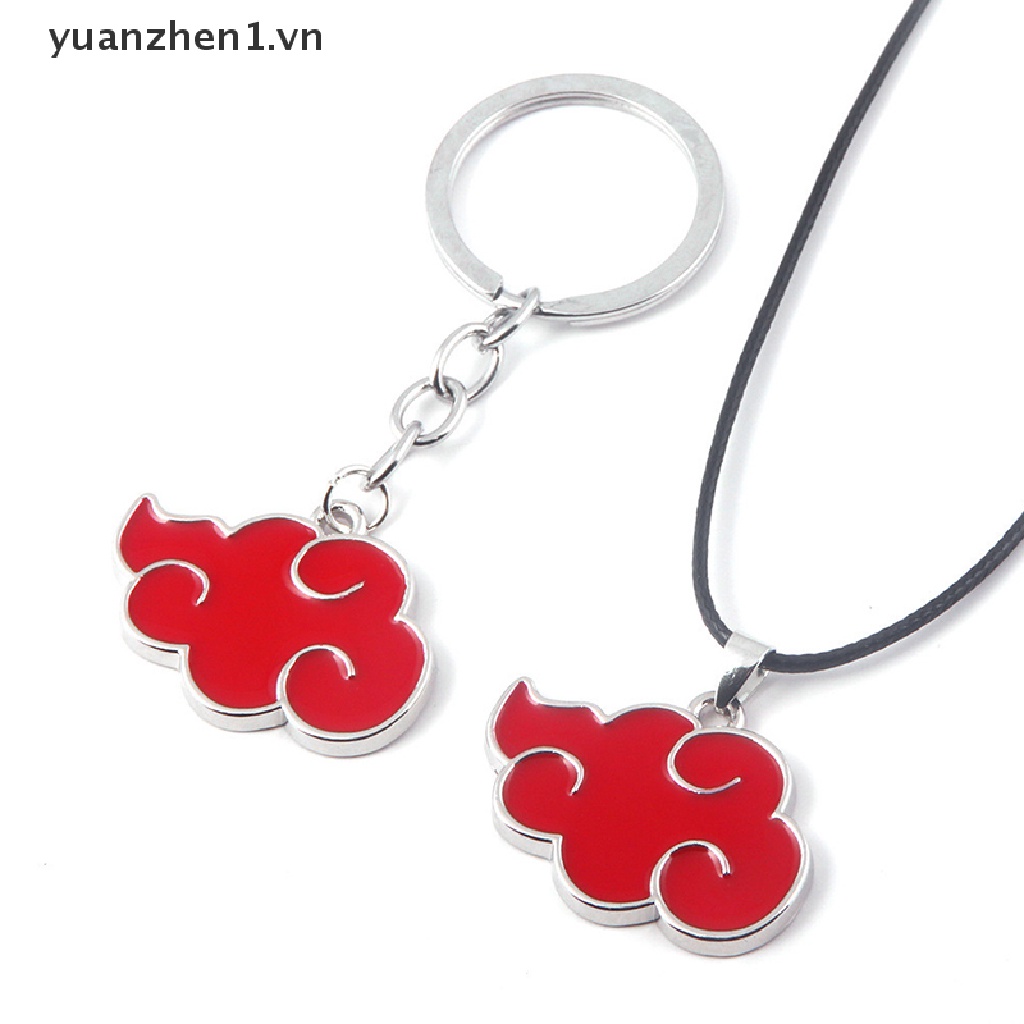 Vòng cổ Mặt Kim Loại Hình Đám Mây Đỏ Phong Cách Anime Akatsuki Nhật Bản