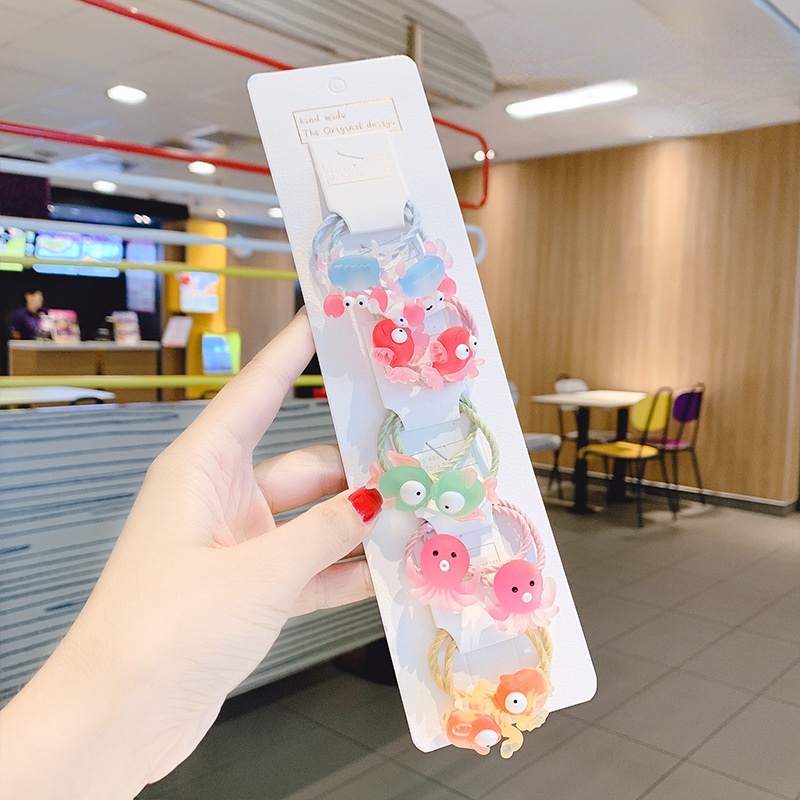 Set 10 Dây Buộc Tóc Co Giãn Nhiều Màu Sắc Cho Bé Gái